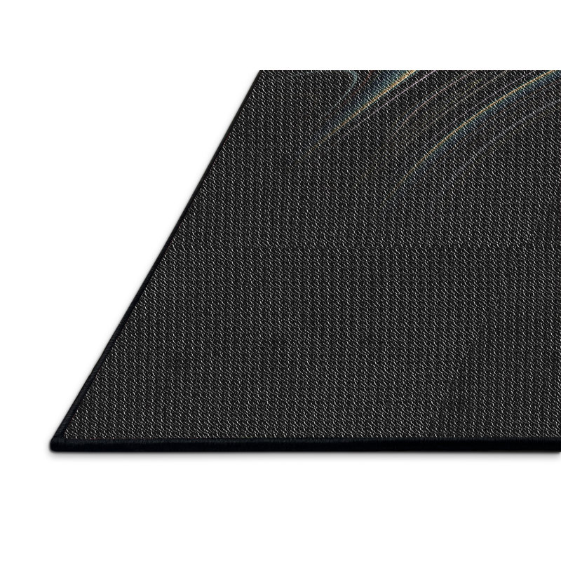 Tapis noir tissé à la machine, Rectangle 6 pi x 9 pi