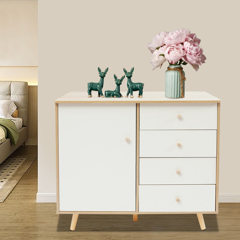 Wooden Storage Cabinet With Drawers And Shelves 31.5In(W)*14.96IN(D)*29.13In(H)