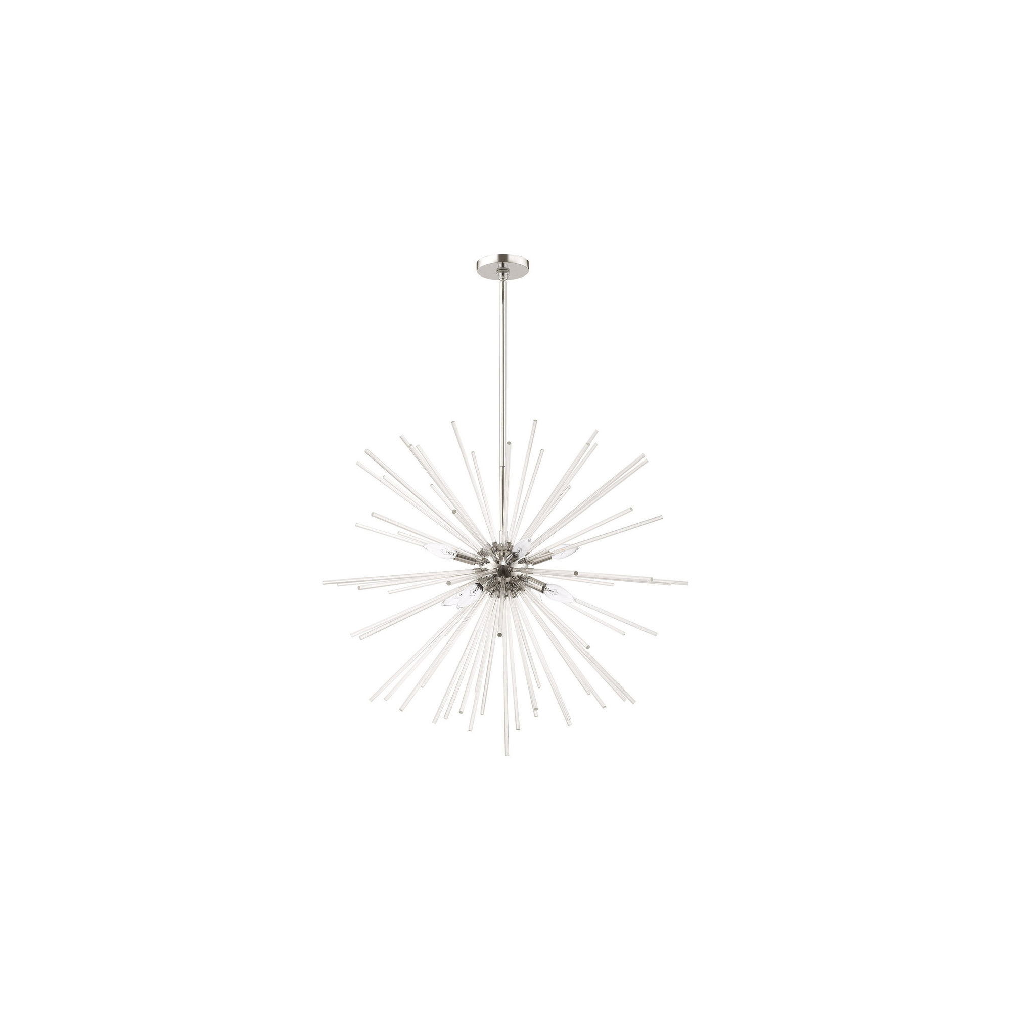 Ryzen 6 - Light Metal Dimmable Sphere Chandelier, 13" H x 20" W x 19" D, Polished Chrome