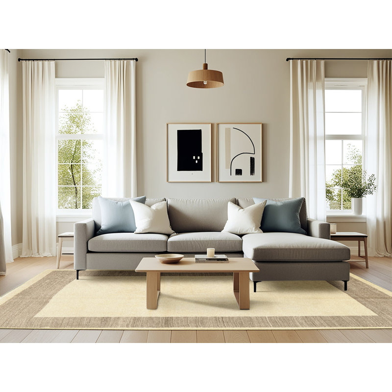 Tapis beige / gris Nane, Rectangle 6 pi x 9 pi