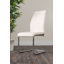 Edzard Double Pedestal High Gloss Dining Table Set with 4 Luxury Faux Leather Dining Chairs-211635161-211635160