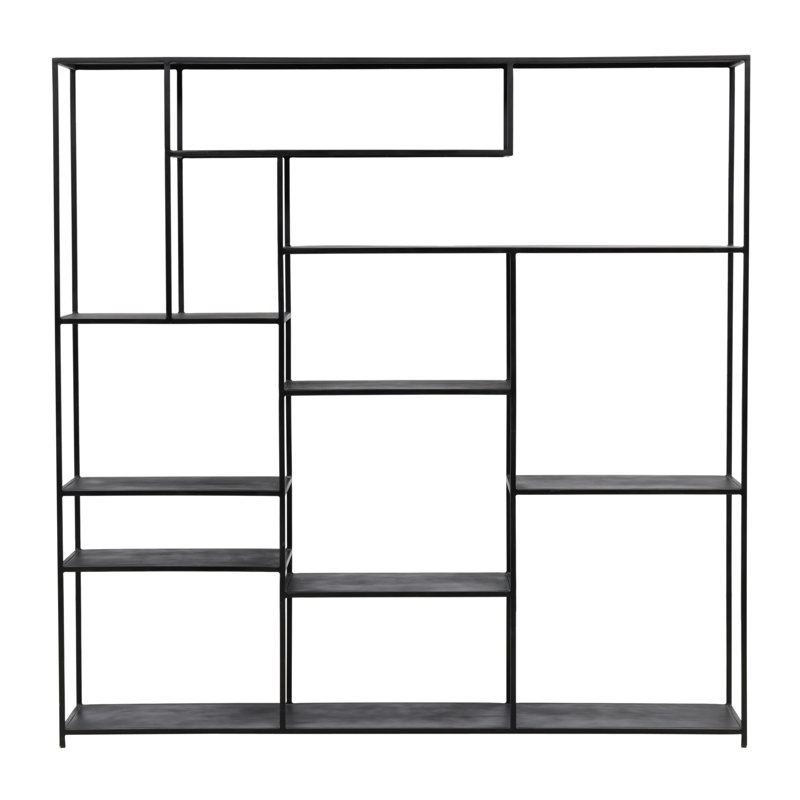 71" H x 71" W Daren Metal Storage Bookcase in Black
