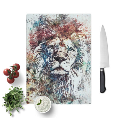 Glass Lion Abstract Art Chopping Board