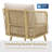 2-Piece All-Weather PE Wicker Patio Chairs Set With 4" High-Density Cushions, Rattan Barrel Chairs For Porch, Backyard, Garden