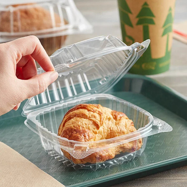 Prep & Savour 8 x 8 x 3 Square Seal Hinged-Lid Clear Plastic Disposable  Containers