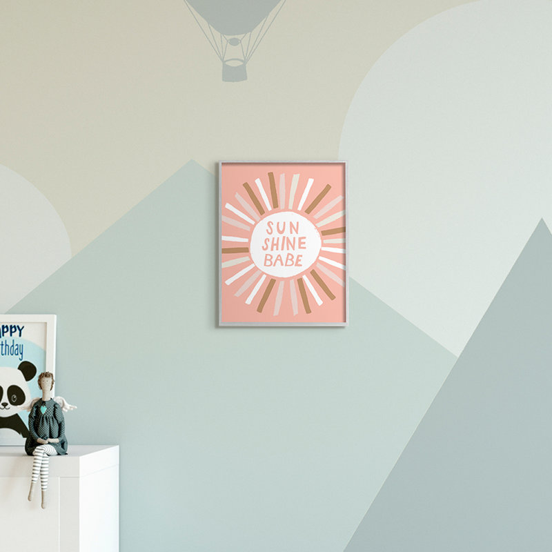 Rayons de soleil pastel Sun Shine Babe, Giclée encadrée noir minuit, H 14 po x l 11 po