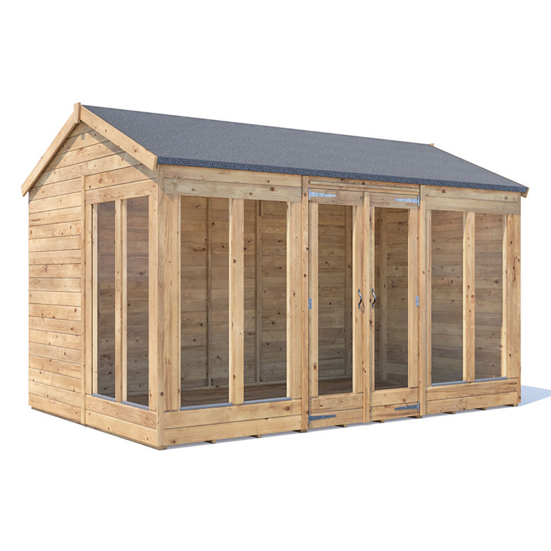 Dunster House Summerhouse 3.6m x 2.4m Reverse Apex Roof, Fully Pressure Treated, RagePanda Modular