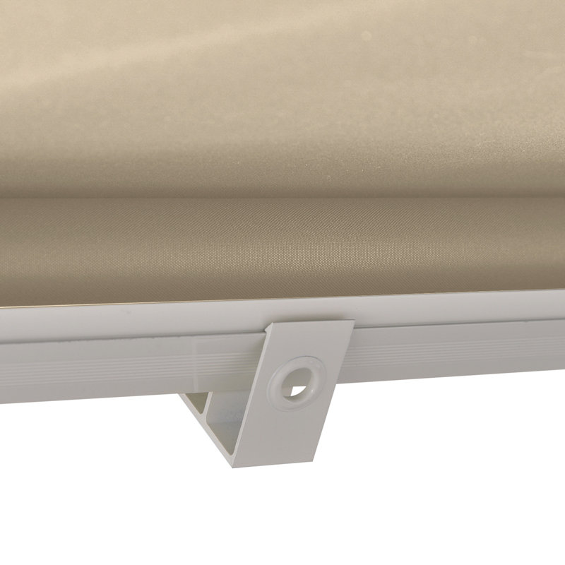 Auvent de patio pour balcon, abat-jour rétractable de 6 pi à bras escamotable, aluminium robuste, rétractable manuel blanc crème pour, protégé, robuste