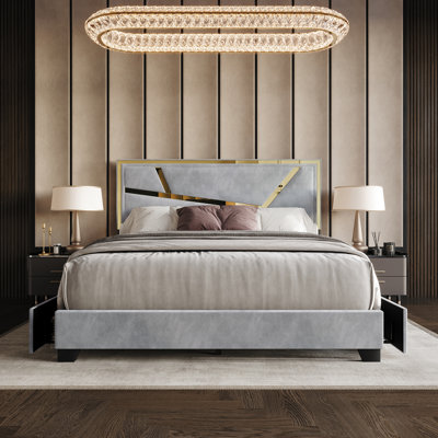 Dziadon Upholstered Unfinished Platform Storage Bed