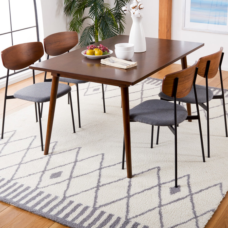 Vermont Hand Tufted New Zealand Wool And Cotton With Latex Geometric Rug, Rectangle 8' x 10'