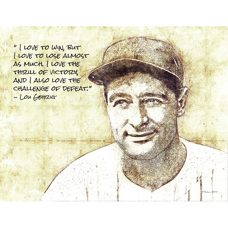 " Lou Gehrig Sketch " by Susan Ball, 12" H x 16" W