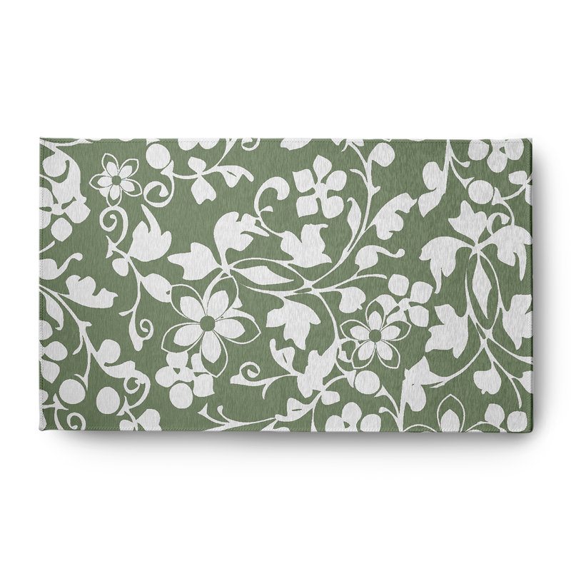 Chenille Floral Indoor Rug, Rectangle 3' x 5'