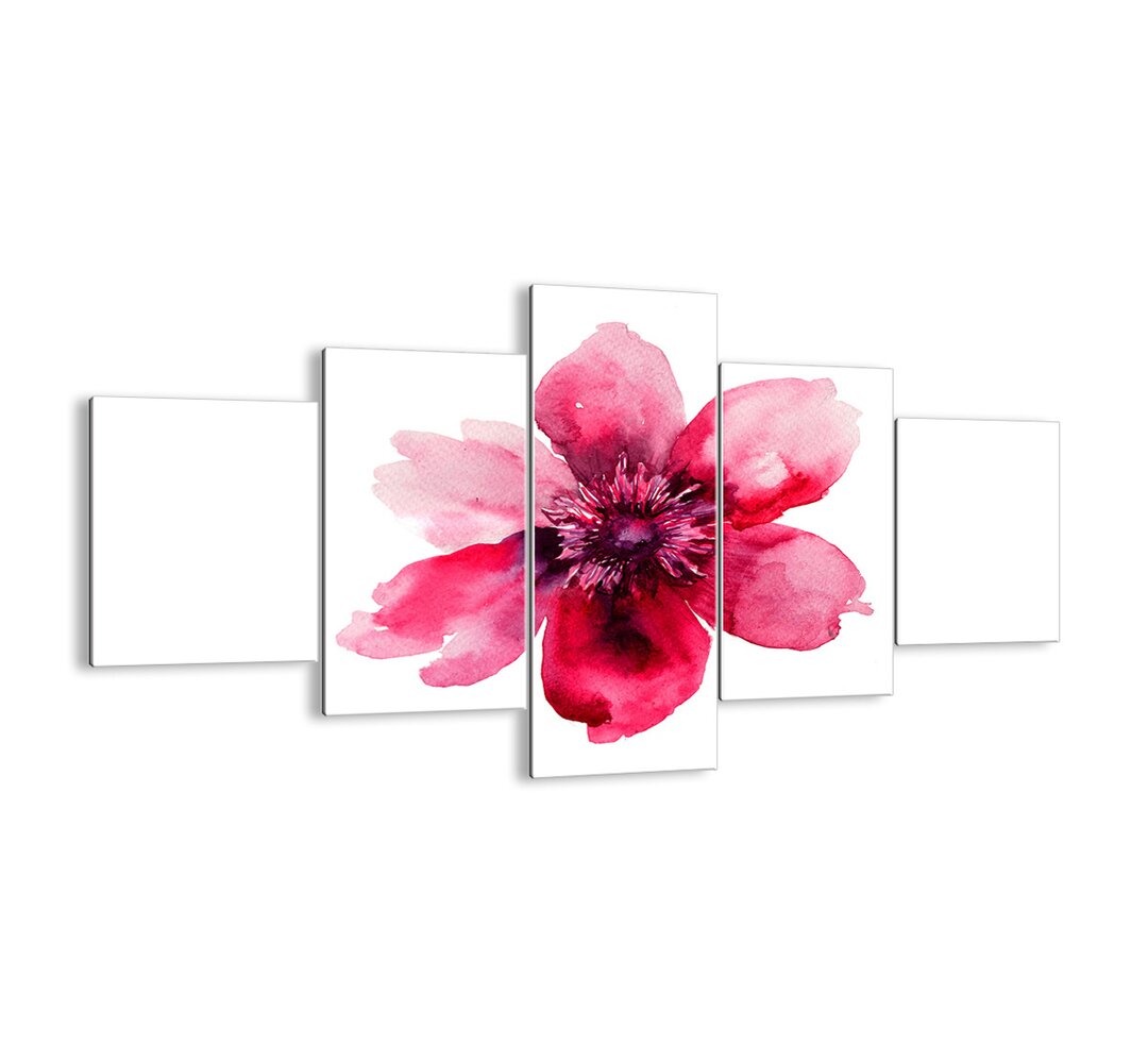 5-tlg. Glasbilder-Set Carmine Fragrant Kiss