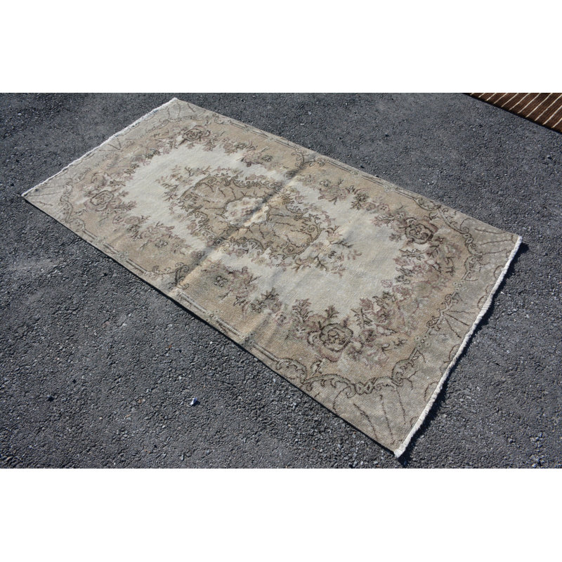 Vintage Rugs, Modern Rug, Turkish Rugs, Kitchen Rugs, Brown  3.6x6.7 ft Area Rugs