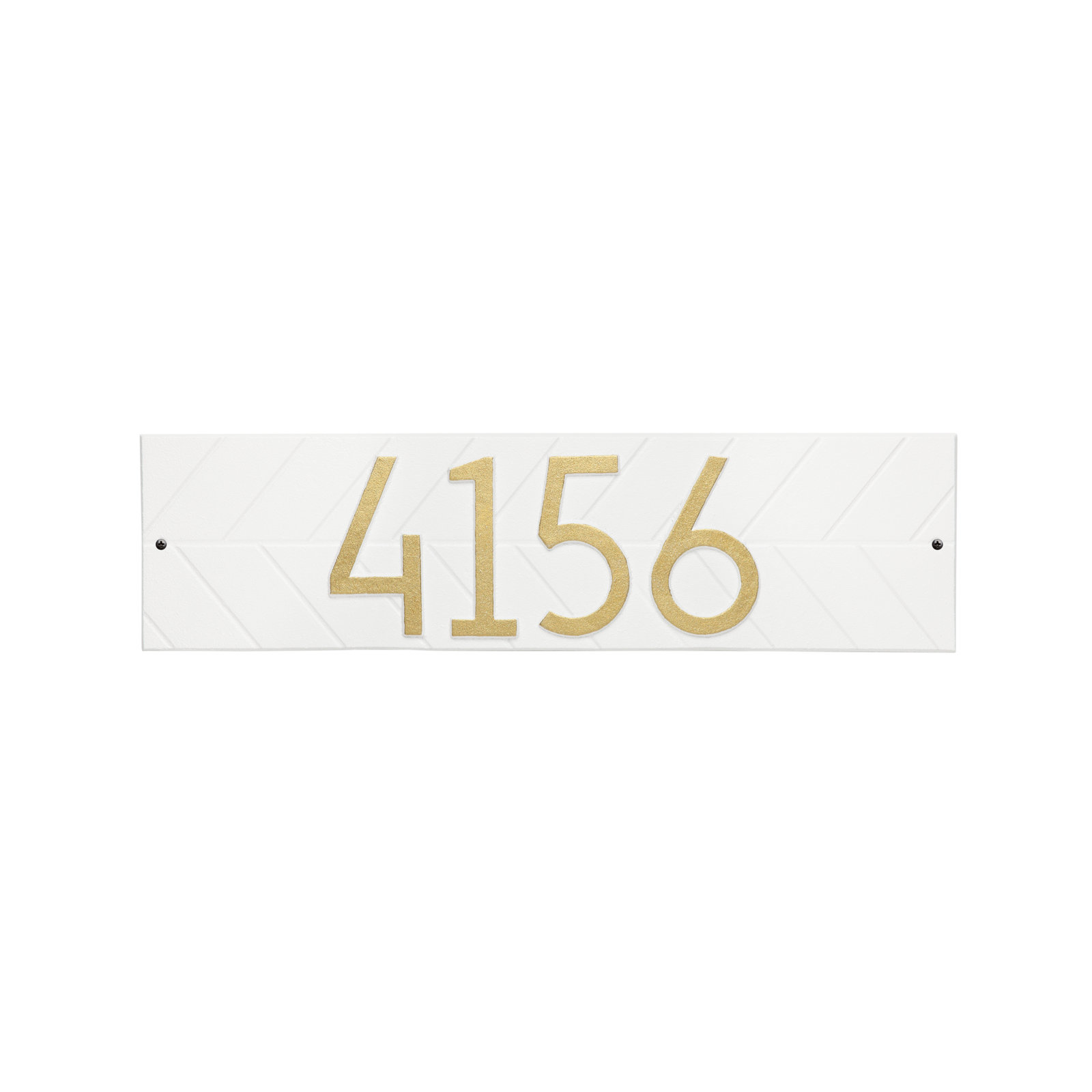 Mid-century Modern Herringbone Wall Plaque, White/Gold, Yes