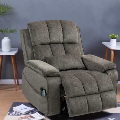 Chaise d'appoint moderne en chenille avec rangement et repose-pieds extensible