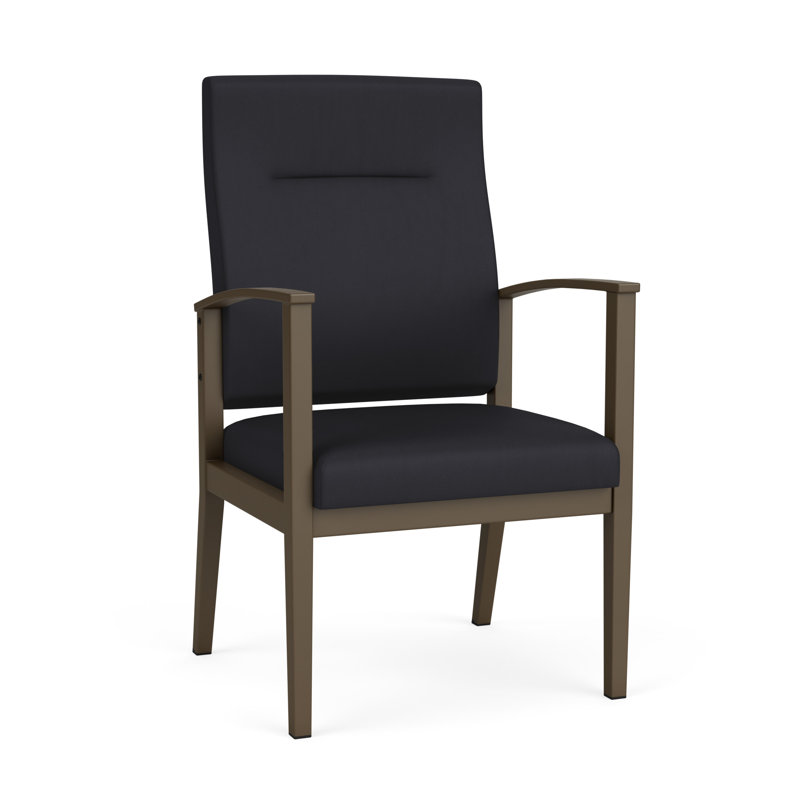 Chaise en métal Amherst, Bronze, Vinyle noir Patriot Plus