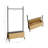 Paloma Modern Open Hanging Closet with Storage Upholstered in Linen Weave in Light Oak