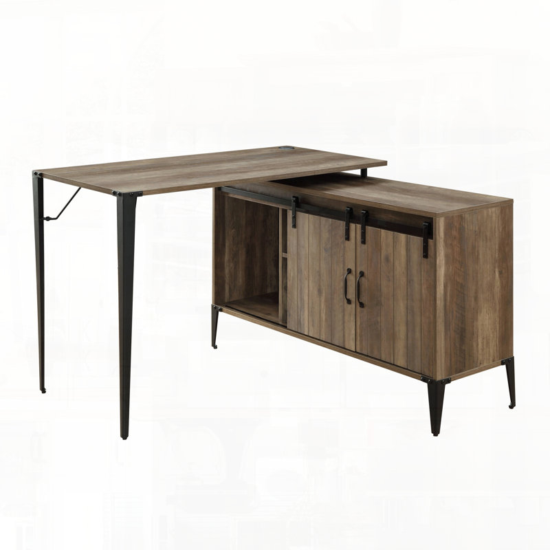 Bureau d'écriture avec gestion des câbles, Chêne