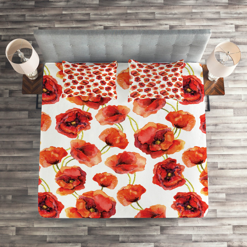 Farmhouse / Country Polyester Floral Coverlet