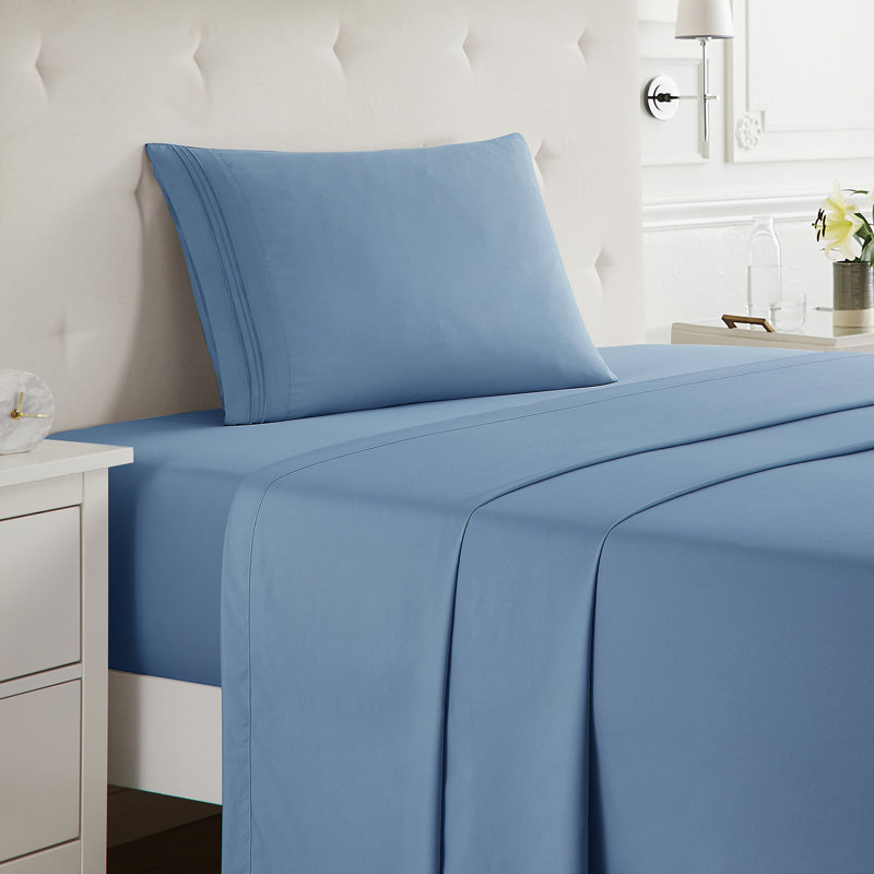 Blue Heaven Twin XL Deep Pocket Microfiber Sheet Set
