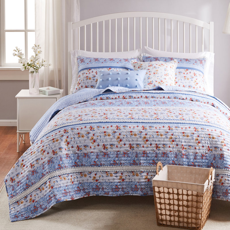 Ensemble de courtepointe 3 pièces grand lit Greenland Home Fashions Betty White, 105 x 95 po