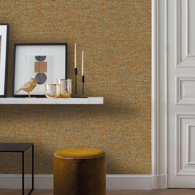 Papier peint jaune Bossanova, Rose