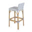 Tabouret de bar à dossier bas en rotin de 30 po de hauteur Estella, gris-blanc-836956-836959