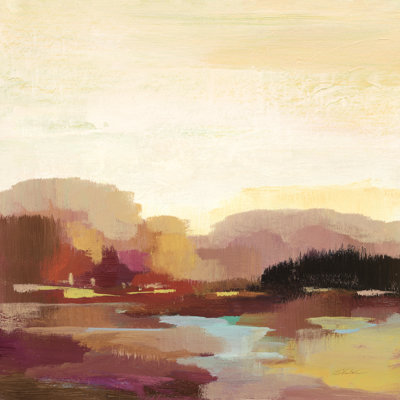 Maroon Landscape by Silvia Vassileva - Wrapped Canvas Painting