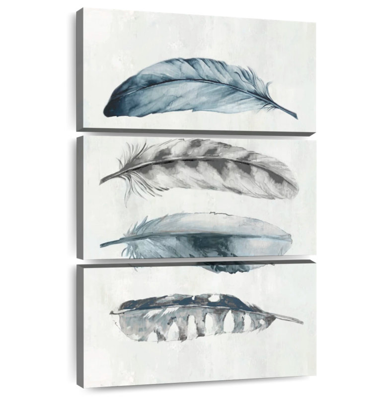 Brampt Indigo Feathers IV, 74" H x 48" W