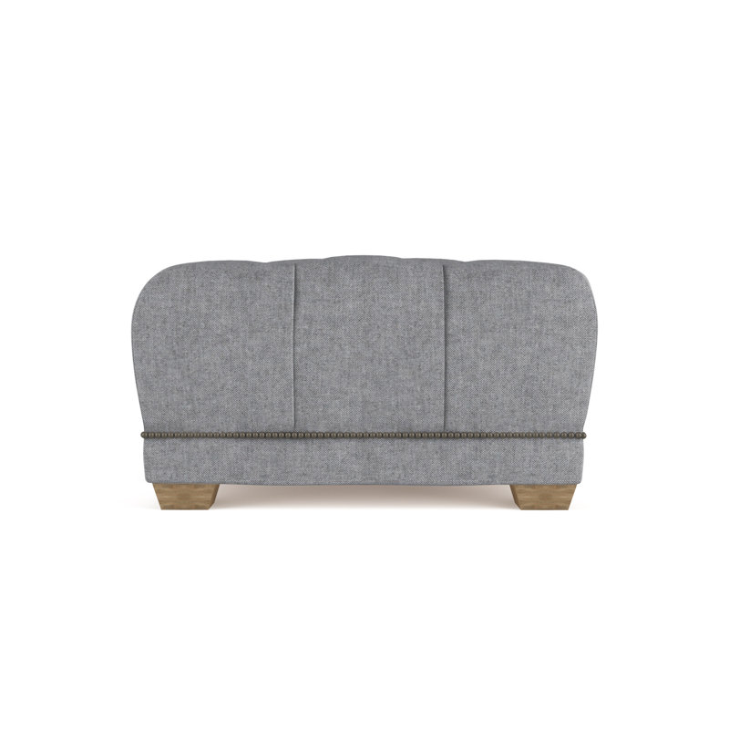Hudson Upholstered Ottoman, Plush Velvet Pumice, Weathered
