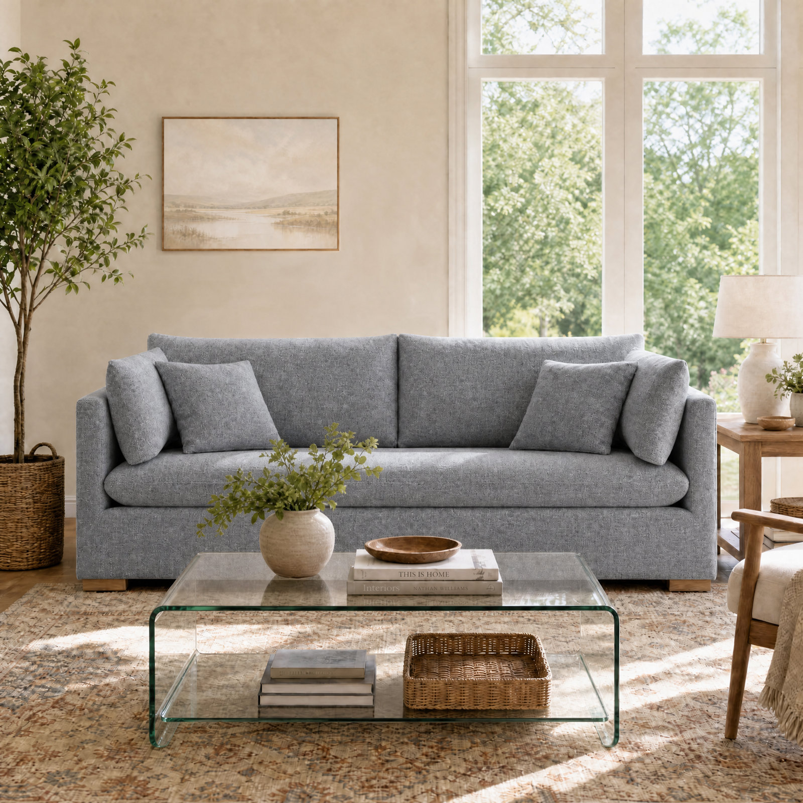 Upholstered Sofa, Nathan Gray