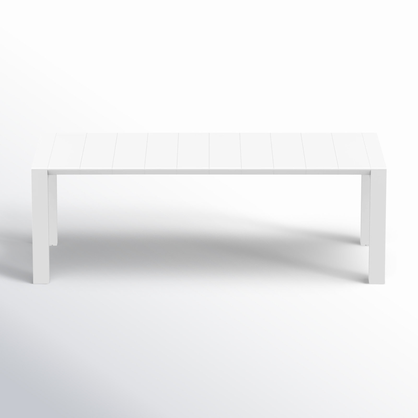 Spector 102" Extendable Patio Dining Table, White, 39" W x 70" L x 29.5" H
