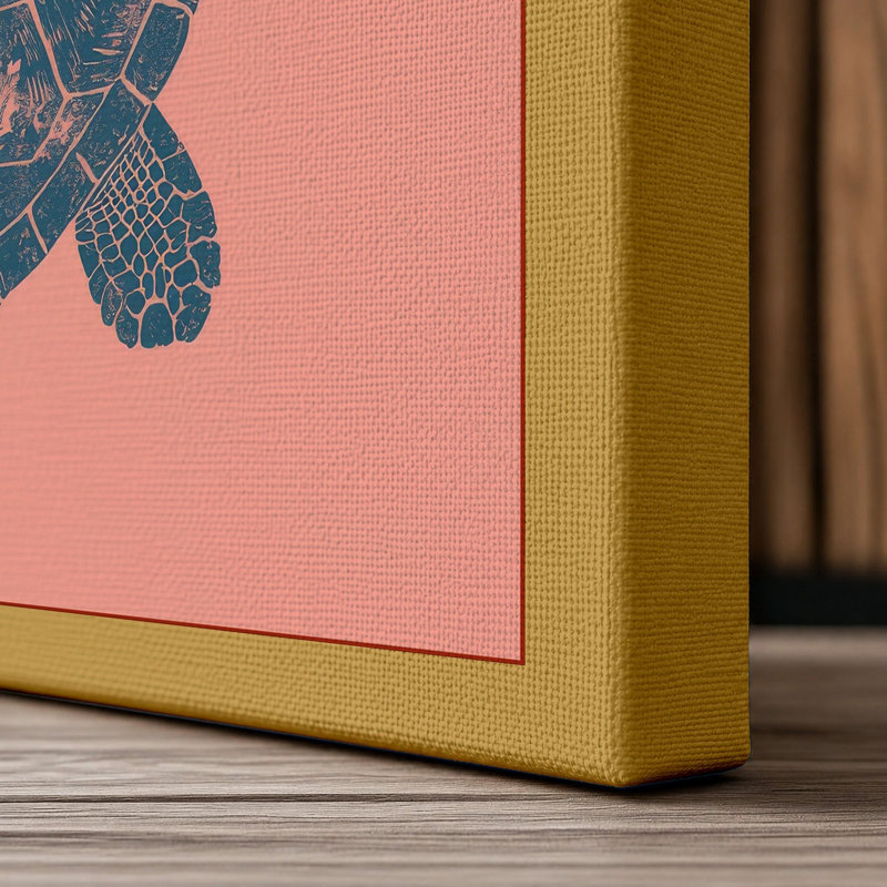 Mandala Turtle Boho - Wrapped Canvas, 30x20 - 76.2 x 50.8 cm, Ochre Border