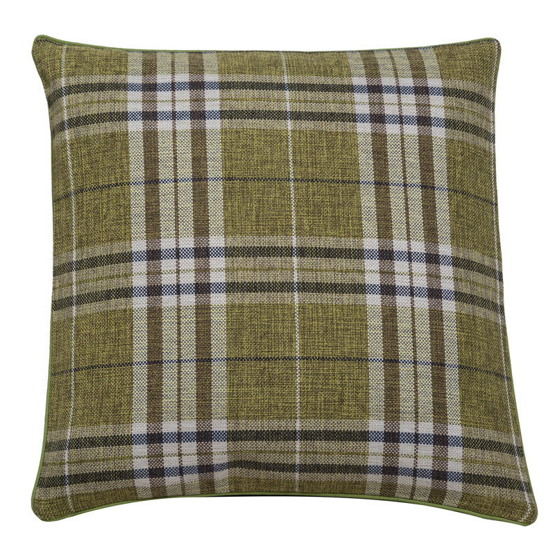 Colleyville Plaid Square Cushion, Green, 60 x 60cm