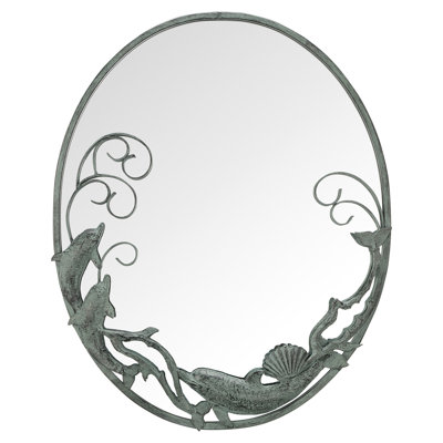 Miroir mural rond Dolphin Trio
