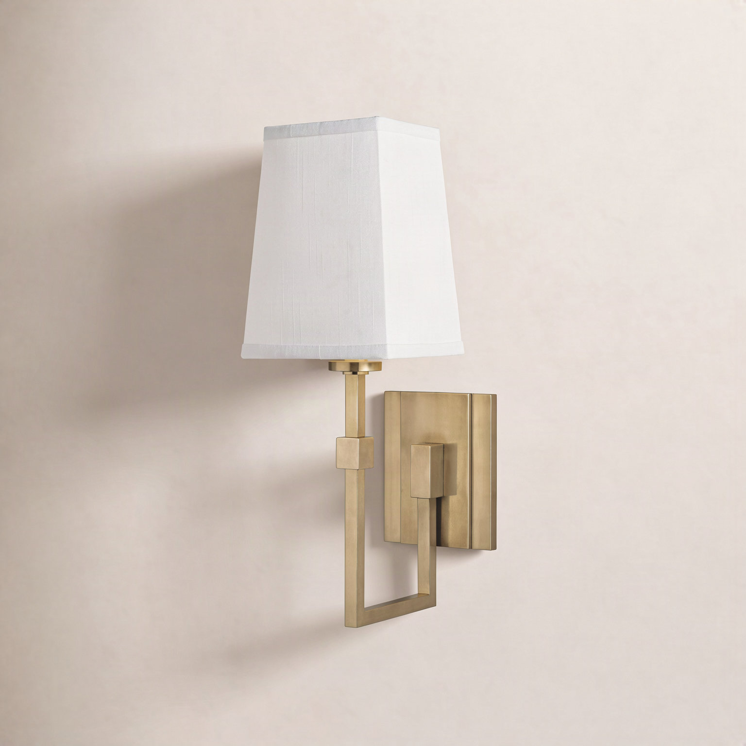 Camino Single Light Steel Dimmable Armed Sconce, Aged Brass