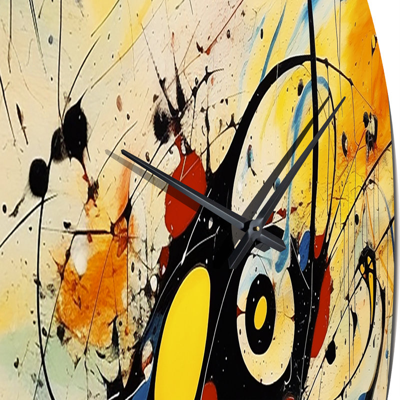 Horloge murale "All That Jazz Colorful Joy I" - Collages abstraits, Très grand
