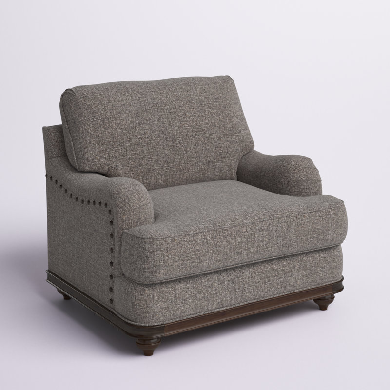 Fauteuil club en polyester de 41 po de large, Brun clair