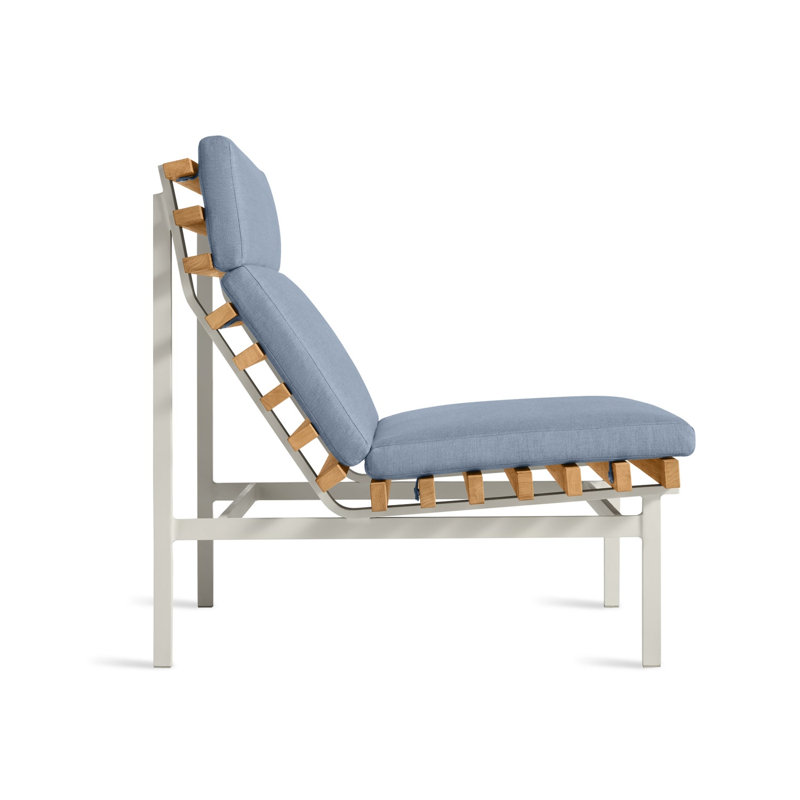 Perch Outdoor Chaise Lounge, Sunbrella Haze, White