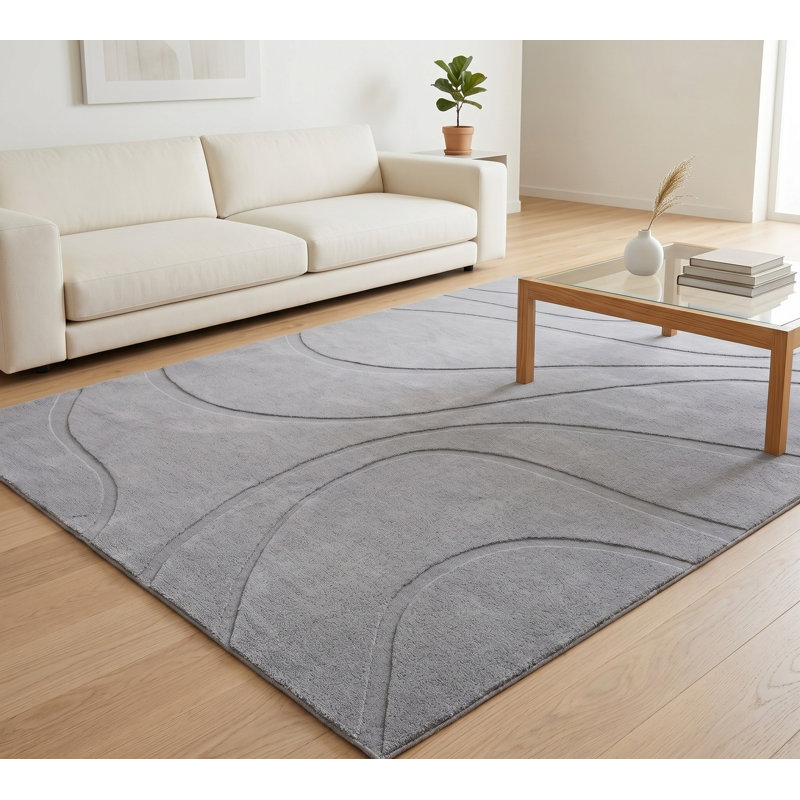 Tapis beige à poils longs lavable 5 x 7 Hardage Hills, Beige, Rectangle 5 pi x 7 pi