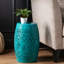 Table d'appoint Chic Teal Lace Cut, l 12,41 po x P 12,41 po H 18,38 po, structure en métal, sans assemblage