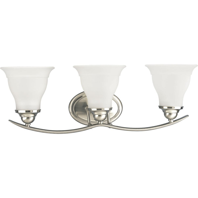 Éclairage pour salle de bain 3 lumières Wanette, Nickel brossé