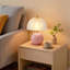 Lampe de table en céramique 11,8 po, lampe de chevet avec abat-jour en verre, interrupteur à bascule à 3 voies, petite lampe de table de chevet pour chambre à coucher, salon, bureau