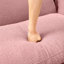 Canapé à 3 places en tissu Boucle avec accoudoirs distinctifs en forme de coquillage, pieds cylindriques enveloppés de tissu d'ameublement-1170168354-1170168361-1170168360