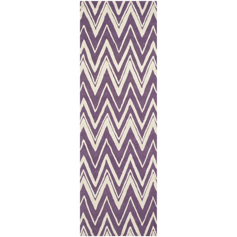 Sanyla Hand Tufted Wool Chevron Rug, Runner 2'6" x 8'