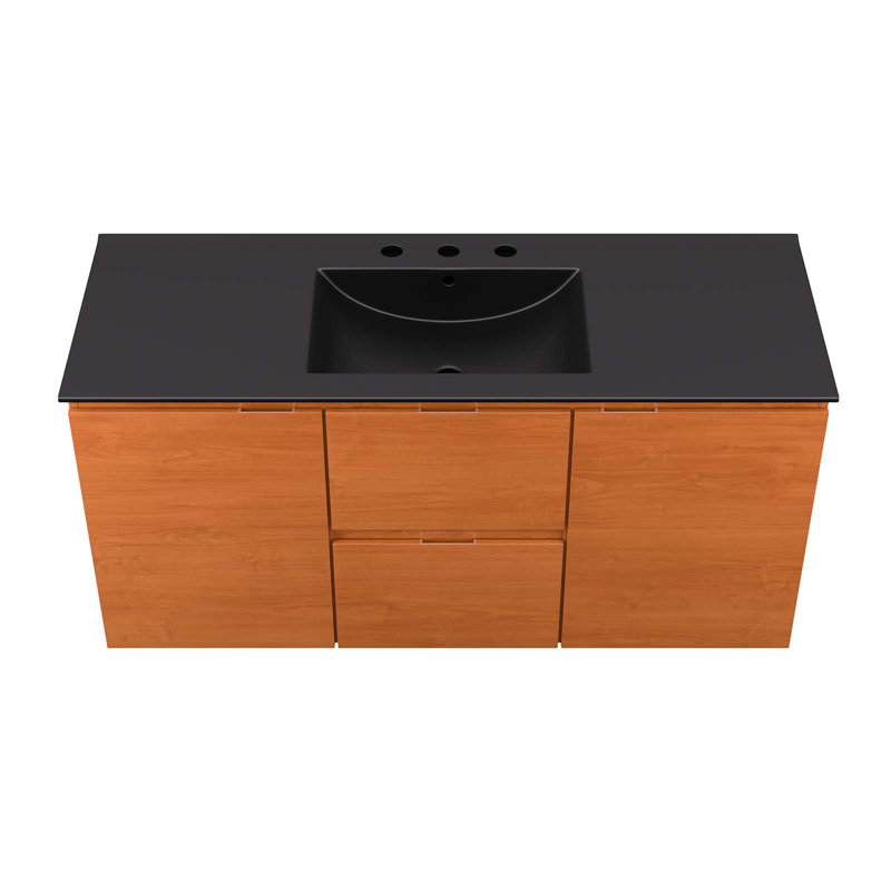 Meuble-lavabo mural 48 "Scenic par Modway, Noir
