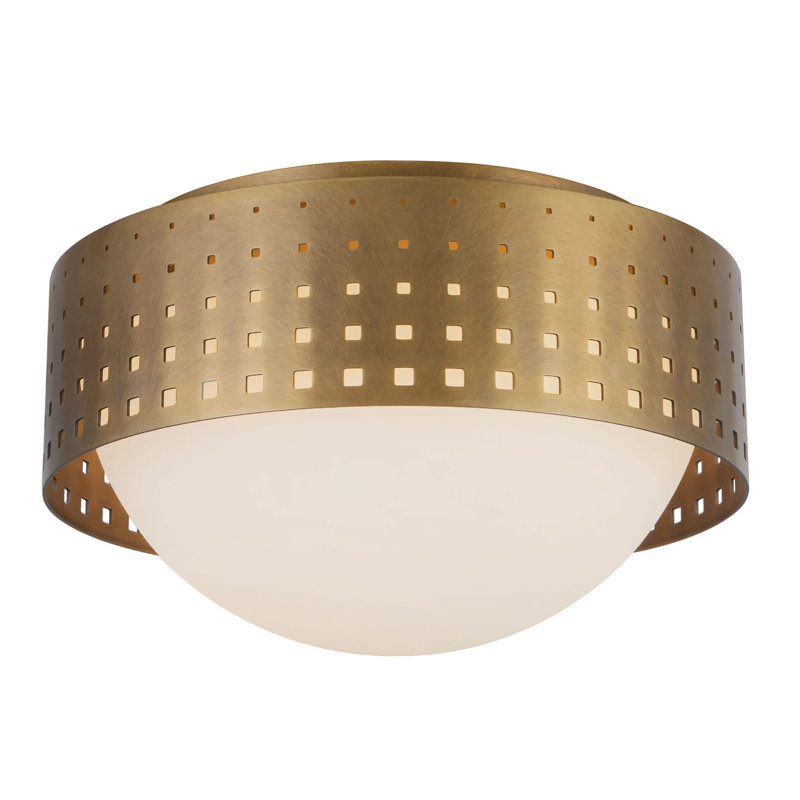 Astoria 10-in Black Flush Mount, Antique Brass