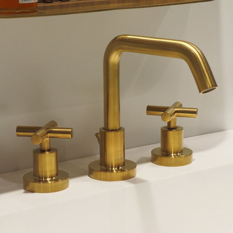 Cigno Widespread Faucet Drain Assembly, Brushed Gold