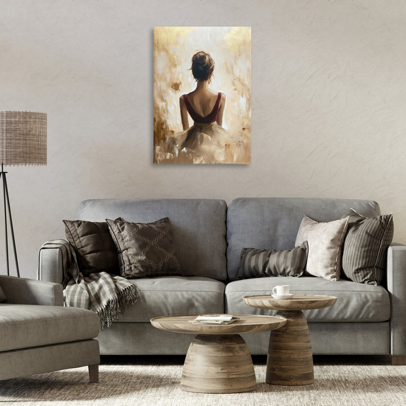 Portrait de ballerine, toile abstraite portrait, design par Petal Prints Design, H 24 po x l 16 po